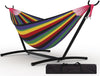 Double Hammock with Steel Stand, 350 lb Capacity, Portable In/Outdoor Carry Bag