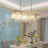 Crystal Dining Room Island Pendant Lamp Long Chandeliers Rectangle Ceiling Light