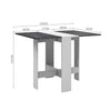 Space Saving Expandable Desk Drop Leaf Folding Dining Table Shelves& Drawer Wood