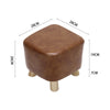 Small Square Footstool Footrest Pouffe Shoe Foot Stool Padded Ottoman Wooden Leg