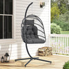 Large Garden Swing Seat Hanging Chair Basket Egg Shape Rattan with Matching Pad