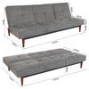 Folding 3 Seater Sofa Bed Click-Clack Recliner Fabric Couch Sleeper Living Room