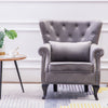 Vintage Upholstered Velvet Deep Button Armchair Fireside Chair Sofa Lounge Seat