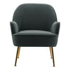 Velvet Armchair Oyster Wing Back Tub Chair Accent Leisure Sofa Seat Metal Legs