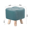 Small Square Footstool Footrest Pouffe Shoe Foot Stool Padded Ottoman Wooden Leg