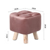 Small Square Footstool Footrest Pouffe Shoe Foot Stool Padded Ottoman Wooden Leg