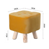 Small Square Footstool Footrest Pouffe Shoe Foot Stool Padded Ottoman Wooden Leg