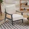 Modern Accent Fabric Chair Single Sofa Upholstered Rattan Armchair Living Room