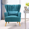 Velvet/Linen Shell Wing Back Upholster Accent Armchair Sofa Cushion Footstool UK