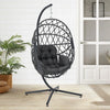 Large Garden Swing Seat Hanging Chair Basket Egg Shape Rattan with Matching Pad