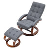 Upholstered Recliner TV Armchair Sofa Faux Leather Chair Sofa with Footstool Set