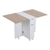 Drop Leaf Table Folding Dining Table With Mobile Wheels & Hidden Storage Shelf
