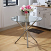 Luxury Dining Table Set Kitchen Table and Chairs Round/Square Metal Glass Table