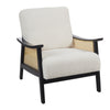 Modern Accent Fabric Chair Single Sofa Upholstered Rattan Armchair Living Room