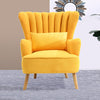 Velvet/Linen Shell Wing Back Upholster Accent Armchair Sofa Cushion Footstool UK