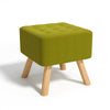 Small Square Footstool Footrest Pouffe Shoe Foot Stool Padded Ottoman Wooden Leg