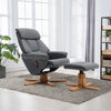 Upholstered Recliner TV Armchair Sofa Faux Leather Chair Sofa with Footstool Set
