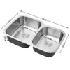 Large Single Double Bowl Inset Undermount Kitchen Sink Basin with Strainer Waste