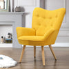 Modern Wing Back Armchair Lounge Chair Single Sofa With Footstool & Waist Pillow
