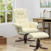 Upholstered Recliner TV Armchair Sofa Faux Leather Chair Sofa with Footstool Set