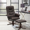 Upholstered Recliner TV Armchair Sofa Faux Leather Chair Sofa with Footstool Set