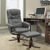 Upholstered Recliner TV Armchair Sofa Faux Leather Chair Sofa with Footstool Set