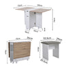 Space Saving Expandable Desk Drop Leaf Folding Dining Table Shelves& Drawer Wood