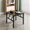Drop Leaf Table Folding Dining Table With Mobile Wheels & Hidden Storage Shelf