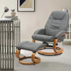 Upholstered Recliner TV Armchair Sofa Faux Leather Chair Sofa with Footstool Set