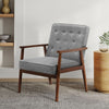 Occasional Wooden Frame Armchair Deep Button Padded Lounge Tub Chair Sofa Fabric