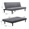 Folding 3 Seater Sofa Bed Click-Clack Recliner Fabric Couch Sleeper Living Room