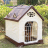 Large Plastic Dog Kennel Pet House Weatherproof Indoor Outdoor Animal Shelter