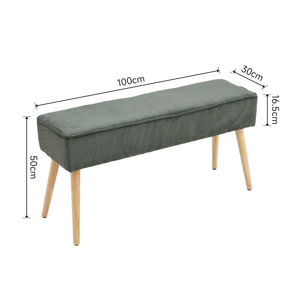 Modern Ottoman Bench Fabric Padded Footrest Entry Hallway Shoe Bench Window Seat