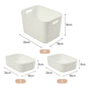 White Storage Boxes with Lid Plastic Storage Basket Cupboard Organiser Stackable