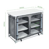 Garden Backyard Folding Cook Table Station Outdoor Camping Kitchen Cabinet Stand