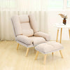 Fabric Upholstered Lazy Sofa Lounge Recliner Chair Bed Fireside Armchair w/Stool