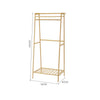 Bamboo Wooden Clothes Rail Rack Garment Hanging Shelf Stand Corner Open Wardrobe