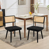 Rattan Back Dining Chairs Set of 1 2 Mid-Century Modern Kitchen Chairs for Home