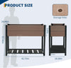 Raised Garden Bed Elevated Planter Box w/ Drainage Holes & Shelf, HDPE,85cm High
