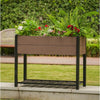 Elevated Raised Garden Bed with Storage Shelf Wood Look Planter Garden Pot Boxes