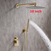 Bathroom Brass Rainfall Shower Mixer Set Shower Valve Bath Taps Faucet Kit