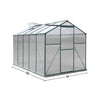 Aluminium Greenhouse Polycarbonate Garden Shed Grow House Green Frame 4 Sizes