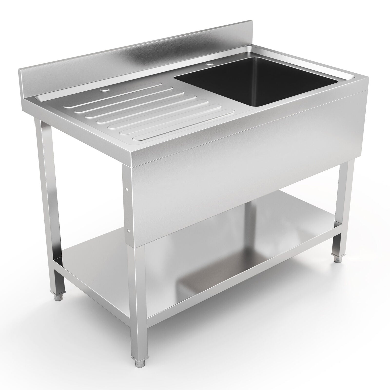 Catering Sink Kitchen Stainless Steel Single/Double Bowl Drainer Unit Prep Table