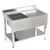 Catering Sink Kitchen Stainless Steel Single/Double Bowl Drainer Unit Prep Table