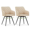 2 Swivel Faux Leather Dining Chairs Rotatable Metal Legs Kitchen Chairs Modern