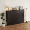 Radiator Cover Vertical Slat Modern Stylish MDF Wood White Black Cabinet Shelf