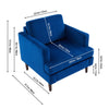 Single Accent Chair Fabric Sofa Wingback Armchair w/ Wood Frame for Living Room