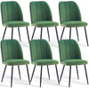 Set of 2,4,6 Velvet Suede Dining Chairs Upholstered seat Ergnomic with Metal Leg
