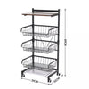 3/5/6 Tier Vegetable Fruit Trolley Cart Kitchen Rack Storage Basket Holder Shelf