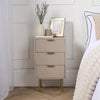 OHS Ribbed Bedside Table Cabinet 3/4/5/6 Draw Nightstand Side Board